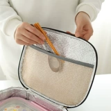 Большая прямоугольная портативная сумка для ланча, термос, в британском стиле, ткань оксфорд, сумка для еды