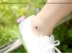 2016 hè mới s925 sterling bạc đen mã não vòng chân nữ Hàn Quốc thời trang màu đen mát mẻ cảm giác dị ứng chuỗi chân - Vòng chân