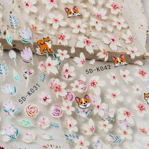 Трехмерная наклейка для маникюра с розой в составе, наклейки для ногтей для ногтей, популярно в интернете