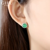 Демисезонные синтезированные серьги из нефрита, серебро 925 пробы, простой и элегантный дизайн, подарок на день рождения