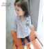 Cô gái dài tay áo 2018 mùa xuân mới Hàn Quốc phiên bản của ve áo trẻ em hoang dã trong chiếc áo sọc dài 0652 áo sơ mi bé gái 10 tuổi Áo sơ mi