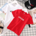 2018 mùa hè Hàn Quốc phiên bản của vòng cổ thư giản dị ngắn tay lỗ rỗng tình yêu trẻ em của T-Shirt đáy áo 5031 Áo thun