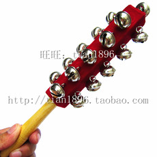 Детский бубен 奥尔夫-21红绒棒铃 21铃 手摇铃 幼儿园