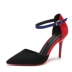 New side air cao gót nữ sandal khóa từ của cô gái với giày cao gót nhọn màu gợi cảm phù hợp với giày nữ rỗng