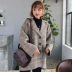 Mùa thu và mùa đông Hàn Quốc phiên bản của chic Hồng Kông hương vị retro dài retro kẻ sọc áo len áo len nữ sinh viên triều