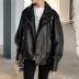 Áo khoác da PU 2019 xuân mới của phụ nữ Hàn Quốc bf lỏng đẹp trai mỏng xe máy màu đen thủy triều - Quần áo da Quần áo da