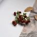 Cổ điển ba chiều cranberry tự nhiên ngọc trai nước ngọt vỏ màu xanh lá cây sơn trâm tai kẹp ear studs