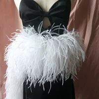 12 слой белой зашифрованной полосы волос с страусом