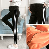 Bà bầu cộng với quần legging nhung mùa đông dày nhung vàng nâng bụng mặc quần nhung đôi ấm áp chân quần quần vải bầu