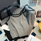 Весенний топ с чашечками, кардиган, комплект, большой размер, подходит для полных девушек, тренд сезона, в западном стиле