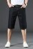 Căng mùa hè phần mỏng người đàn ông trung niên của denim cắt quần 7 điểm lỏng cao eo quần sâu trong siêu mỏng kích thước lớn quần áo nam mùa hè Cao bồi
