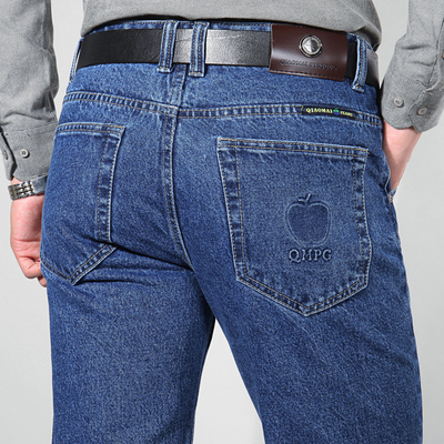 Apple trung niên cao eo nam jeans mùa hè phần mỏng lỏng thẳng trung niên cổ điển cũ cao bồi 90 s Cao bồi