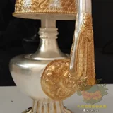 Буддийская поставляет Непал ручной создание позолоченного золота, серебряных резных цветов, культового чайника, 贲 巴 壶 壶 壶 壶 壶