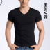 Mùi màu rắn cotton ngắn tay nam T-shirt thủy triều Slim V-cổ vest mùa hè size lớn áo lót cho con bú Áo vest