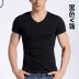 Mùi màu rắn cotton ngắn tay nam T-shirt thủy triều Slim V-cổ vest mùa hè size lớn áo thun ba lỗ nữ đẹp Áo vest