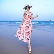 Váy voan dài nữ mùa hè 2019 mới dành cho nữ mùa hè in họa tiết cổ tích ngọt ngào đi biển - Váy dài