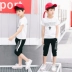 Quần áo bé trai mùa hè 2019 cho bé mới mùa hè ngắn tay phiên bản Hàn Quốc của bé trai mặc đồ cotton hai mảnh cho bé trai - Phù hợp với trẻ em Phù hợp với trẻ em