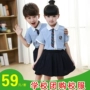 Đồng phục học sinh phù hợp với mùa hè đại học gió Hàn Quốc Xia Yinglun gió trường tiểu học mẫu giáo tay ngắn phù hợp với hiệu suất quần áo - Đồng phục trường học / tùy chỉnh thực hiện đồng phục trẻ em mầm non
