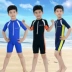 Trẻ em đào tạo chuyên nghiệp đồ bơi ngắn tay năm- điểm bơi thân kem chống nắng dính liền chàng trai cô gái lớn trẻ em nổi lặn phù hợp với