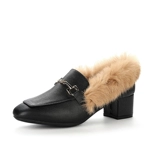 Обувь, демисезонные флисовые туфли для кожаной обуви на высоком каблуке, коллекция 2022