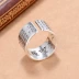 925 sterling bạc sáng tạo retro kinh Phật giáo sáu từ thần chú tim mở vòng vòng cá tính sinh viên hoang dã thủy triều người đàn ông