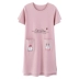 2018 mùa hè của phụ nữ nightdress ngọt lady đồ ngủ ngắn tay cotton nửa tay nightdress cộng với phân bón XL ăn mặc