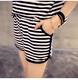 Hàn quốc phiên bản của sọc đen mùa hè cotton ngắn tay quần short đồ ngủ nữ sinh viên lỏng kích thước lớn dịch vụ nhà hai mảnh phù hợp với đồ bộ short mặc nhà Giống cái