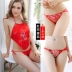 3 miếng lớn màu đỏ tạp dề thêu phụ nữ sexy tam giác đồ lót nữ ren thấp eo nóng người lớn phù hợp với áo ngủ đẹp Bellyband