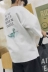 Hồng Kông phong cách bảy điểm tay áo của nam giới t-shirt mùa hè vòng cổ sinh viên in ngắn tay Hàn Quốc phiên bản của Harajuku bf lỏng couple năm điểm tay áo quần áo unisex Áo khoác đôi