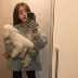 Ins sweet girl blogger đầu mùa thu lỏng hoang dã Hàn Quốc chic màu rắn đơn ngực áo len áo len Áo len
