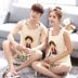 Mùa hè không tay cotton couple đồ ngủ phim hoạt hình crayon nhỏ sinh viên mới vest nam giới và phụ nữ cotton dịch vụ nhà phù hợp với bộ đồ khủng log Cặp đôi