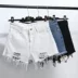 2018 mùa hè mới phong cách hoang dã cạnh rửa denim giản dị quần short eo cao là mỏng thẳng quần nóng nữ sinh viên Quần jean
