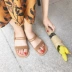 Hàn Quốc mới 2018 mùa hè hoang dã mỏng vành đai dép hai mặc dép tính khí phẳng giày thường giày đặt chân giày phụ nữ