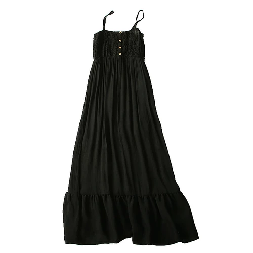 Летнее платье-комбинация, юбка, платье, в корейском стиле, высокая талия, стиль бохо