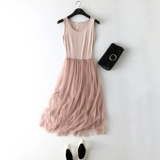 Весенний бюстгальтер-топ, эластичная длинная юбка, флисовый жилет, платье, большой размер