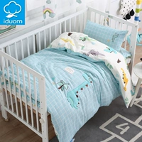 Mẫu giáo quilt ba bộ khủng long nhỏ nap quilt bông bé quilt cover sáu bộ bộ đồ giường trẻ em 	chăn ga gối cho bé trai	