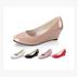 Giày của phụ nữ làm việc giày đen nêm gót giày đơn hoang dã bốn mùa nông miệng giày đơn bằng sáng chế da giày chuyên nghiệp giày thấp Giày cắt thấp