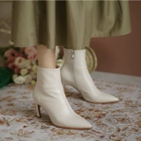 Martens, высокие демисезонные короткие сапоги с заостренным носом, из натуральной кожи, мягкая подошва