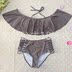 Châu Âu và Hoa Kỳ mới áo tắm chia tách xù ống hàng đầu từ vai rắn màu bikini áo tắm retro bikini eo cao - Bikinis áo tắm cho người béo Bikinis