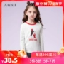 Quần áo trẻ em Annai ngọt ngào cổ tròn hoang dã Áo thun dài tay 2019 mới xuân - Áo thun shop đồ trẻ em
