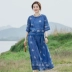 Ramie tops Phụ nữ mùa hè 2019 mới kiểu Trung Quốc áo sơ mi nữ in lỏng áo sơ mi vải lanh Trung Quốc - Áo sơ mi sơ mi cổ trụ Áo sơ mi