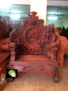 Gỗ hồng mộc Lào Jiulong Baoding sofa Kirin đồ nội thất cổ điển Jiulong Baodingbao sofa ngồi - Bộ đồ nội thất