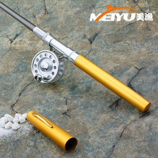 Ice удочкой 正品便携式飞钓轮 钢笔式钓鱼竿 迷你钓鱼竿 渔具飞轮套装