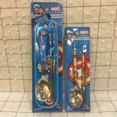 Набор столовых приборов 韩国进口marvel美国队长儿童不锈钢勺子筷子盒子套装 Hanbai