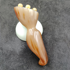 Камень для массажа 刮痧板面部美容全身通用天然牛角莲蓬排毒疏通经络拨筋棒全身通用