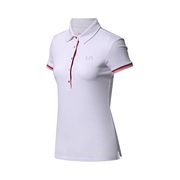 Li Ning ngắn tay áo polo nữ đào tạo loạt áo dệt kim mùa hè ngắn thể thao APLN126