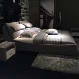 Тканевая кровать кровать двуспальная кровать скандинавская роскошная роскошная сеть с сетью красная кровать