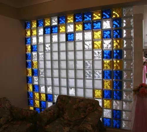 Jinghua Brand Glass Brick, частный эффект -это хорошая стена перегородки, фоновая стена 190 монаховые облака и туманные узоры,