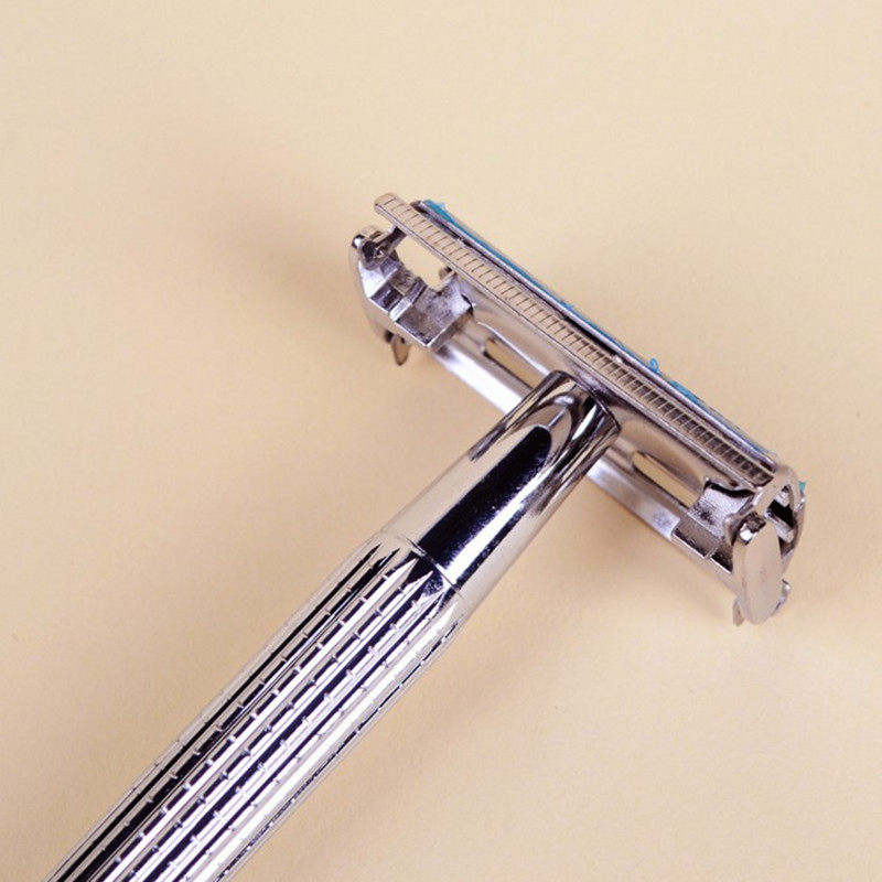 剃须刀手动 旋开式老式不锈钢双面刮胡刀刮汗毛刀片刮胡子刮脸刀