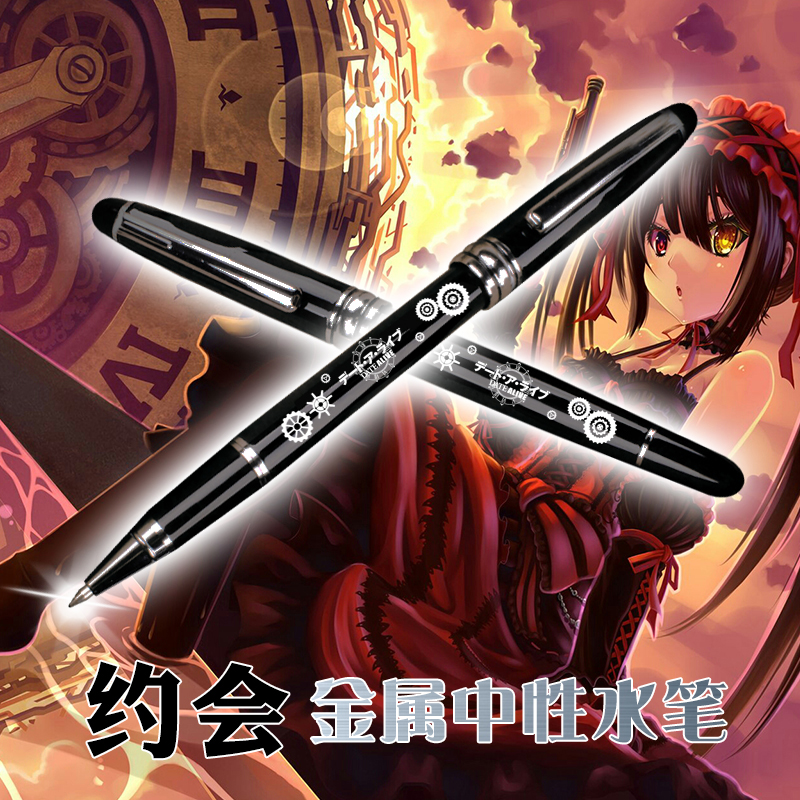 Anime DATE A LIVE Tokisaki Kurumi Cosplay Ballpoint Metal pen Gift Rollerball